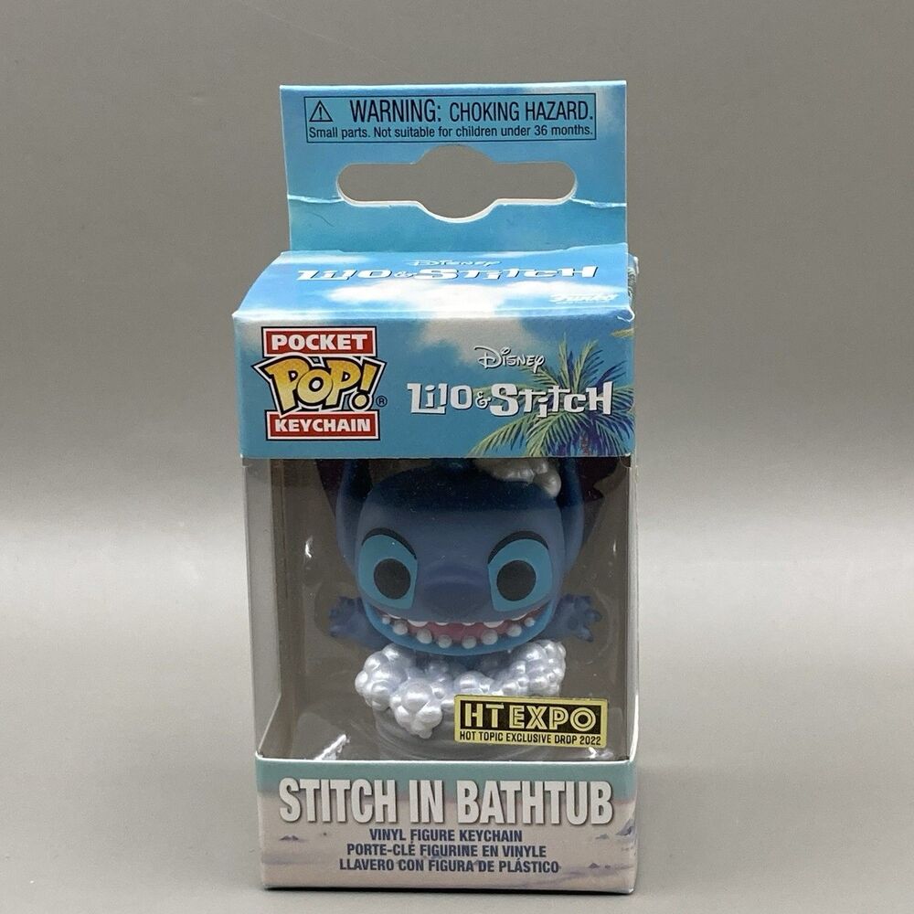 New! Funko POP Keychains Stitch In Bathtub HT Expo Hot Topic Exclusive Drop 2022